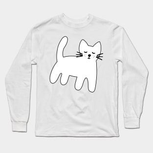 Black and white hand drawn cat Long Sleeve T-Shirt